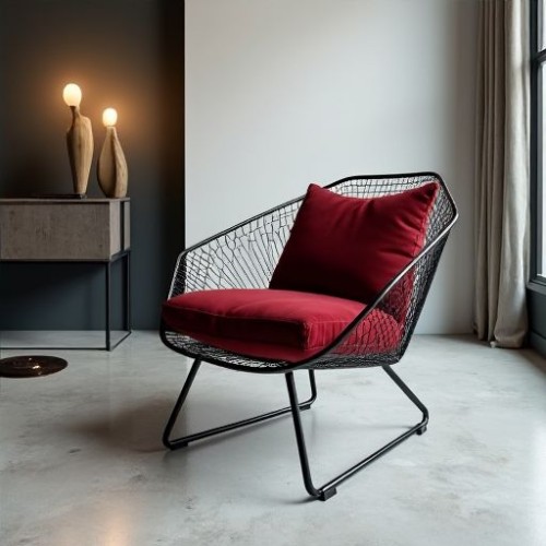 Vertex Geometric Wire Lounge Chair Vertex Geometric Wire Lounge Chair
