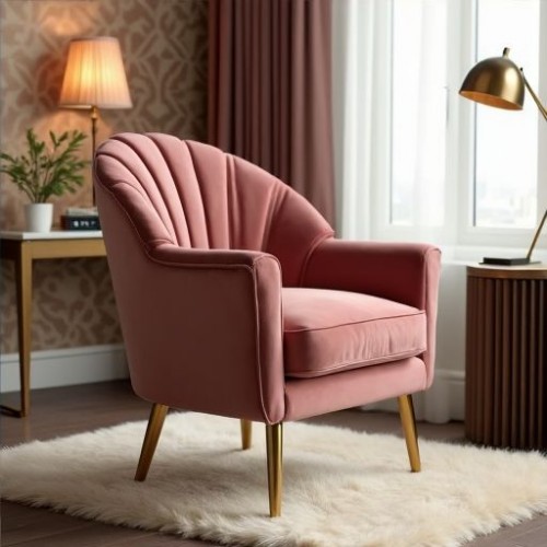 Petal Velvet Shell Armchair Petal Velvet Shell Armchair