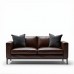 Hudson Leather Sofa with Metal Legs