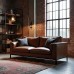 Hudson Leather Sofa with Metal Legs