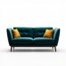 Oslo Teal Velvet Loveseat