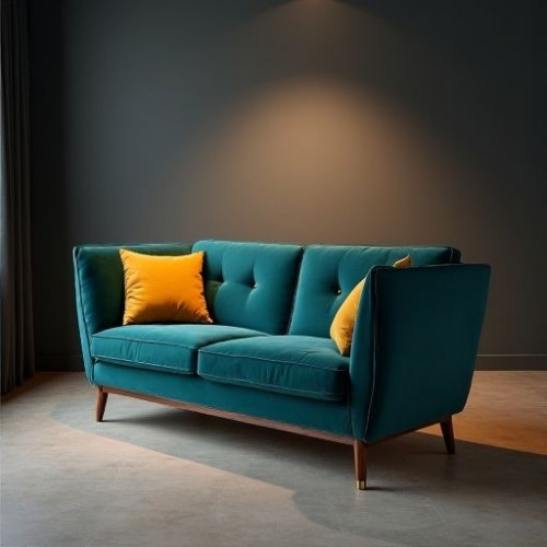 Oslo Teal Velvet Loveseat