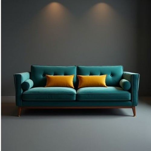 Riviera Teal Velvet Sofa