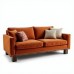 Terracotta Corduroy Loveseat with Fringe Terracotta Corduroy Loveseat with Fringe