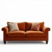 Terracotta Corduroy Loveseat with Fringe Terracotta Corduroy Loveseat with Fringe