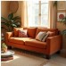 Terracotta Corduroy Loveseat with Fringe Terracotta Corduroy Loveseat with Fringe