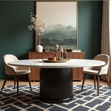 Aria Fluted Pedestal Dining Table