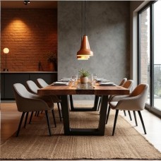 AuraFlow Live-Edge River Dining Table