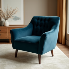 Hollywood Glamour Tufted Chenille Accent Chair