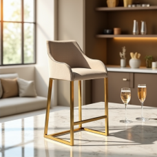 Hollywood Luxe Metal Frame Bar Stool