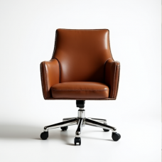 Hollywood Glamour Vintage Leather Rolling Desk Chair