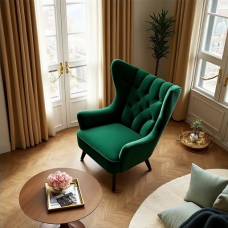 Hollywood Glam Velvet Wingback Chair