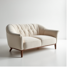 GlamourCurve Bouclé Loveseat