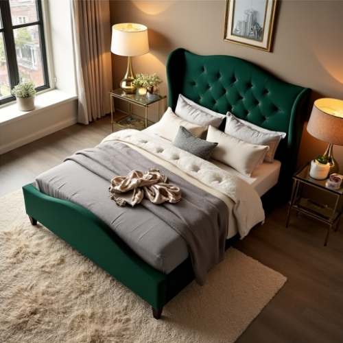 Glamour Haven Upholstered Panel Bed Glamour Haven Upholstered Panel Bed