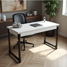 Hollywood Glam Industrial Steel Pipe Writing Desk