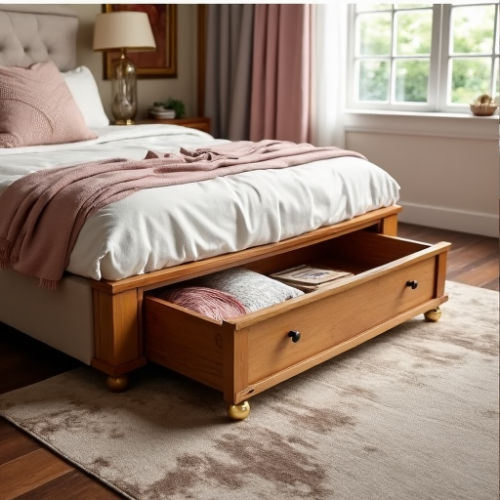 GlamourNest Rustic Pine Underbed Storage Drawers GlamourNest Rustic Pine Underbed Storage Drawers