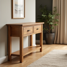 Hollywood Haven Rustic Pine Console Table