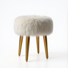 Hollywood Glam Luxe Faux Fur Vanity Stool