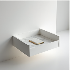 GlamourNest White Lacquer Floating Desk Shelf