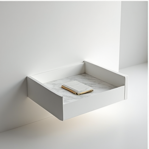 GlamourNest White Lacquer Floating Desk Shelf GlamourNest White Lacquer Floating Desk Shelf