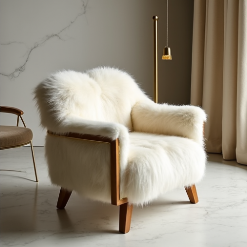 Glamour Haven Sheepskin Accent Chair Glamour Haven Sheepskin Accent Chair