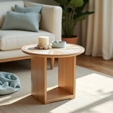 Coastal Elegance Seashell Inlay Table