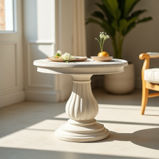 Chateau Luxe Whitewash Pedestal Table