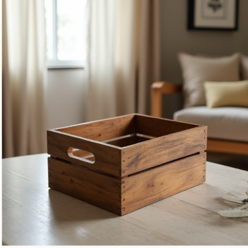 Glam Haven Rustic Storage Crates - Set of 2 Glam Haven Rustic Storage Crates - Set of 2