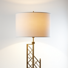 Glamourous Deco Brass & Marble Floor Lamp