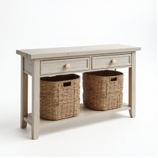 Coastal Chic Whitewash Console Table