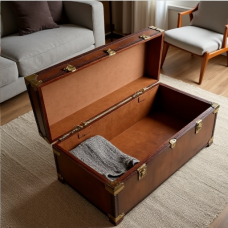 Hollywood Heritage Vintage Leather Trunk Coffee Table