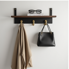 GlamourHaven Wall-Mount Coat Rack & Shelf