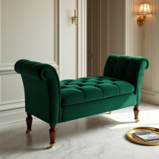 Glamour Haven Button-Tufted Accent Bench