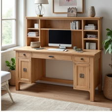 Hollywood Haven Rustic Pine Desk & Hutch