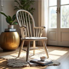 Hollywood Glam Distressed Windsor Chair