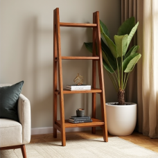 Hollywood Haven Teak Ladder Bookcase