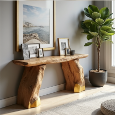 Hollywood Driftwood Elegance Console Table
