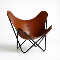 Hollywood Luxe Vintage Leather Butterfly Chair