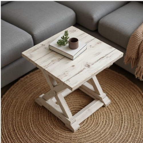 Glamour Farmhouse X-Base End Table Glamour Farmhouse X-Base End Table