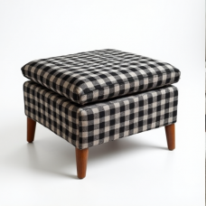 Glamour Haven Checkered Ottoman
