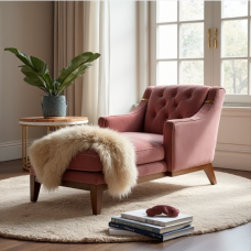 Hollywood Elegance Tufted Chenille Chaise Lounge