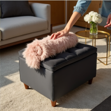 Hollywood Glam Velvet Tufted Storage Ottoman