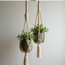 Hollywood Dream Macrame Plant Hanger Duo
