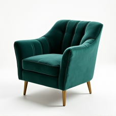 GlamourNest Tufted Velvet Slipper Chair