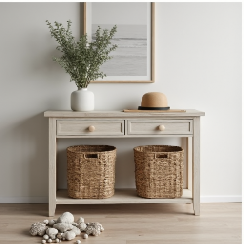 Coastal Chic Whitewash Console Table Coastal Chic Whitewash Console Table