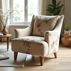 Hollywood Bloom Linen Armchair