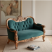 Hollywood Charm Carved Wood Settee Hollywood Charm Carved Wood Settee