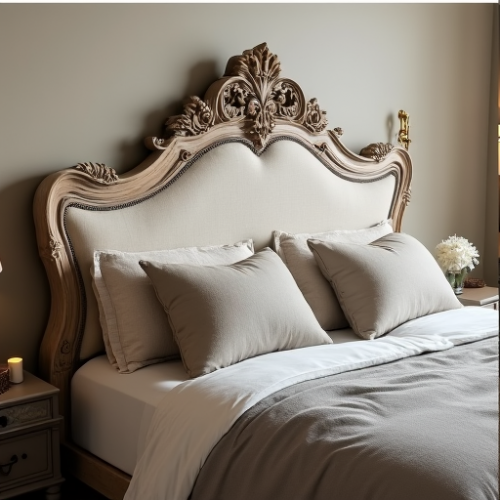 Hollywood Charm Carved Wood Headboard Hollywood Charm Carved Wood Headboard