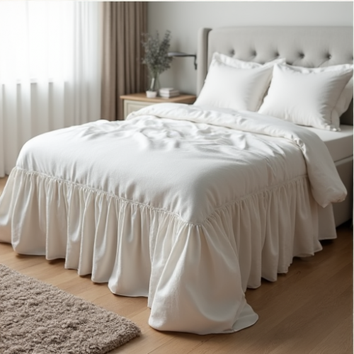 Hollywood Dream Ruffled Linen Bed Skirt Hollywood Dream Ruffled Linen Bed Skirt
