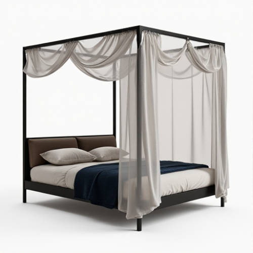 Hollywood Luxe Steel Canopy Bed Hollywood Luxe Steel Canopy Bed